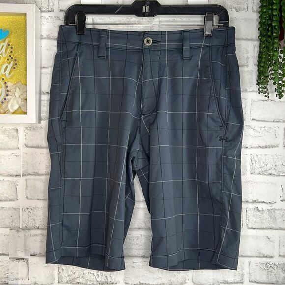 Under Armour HeatGear Plaid Shorts Size 30 - Picture 1 of 4